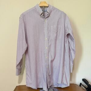 Tommy Hilfiger Ithaca men’s dress shirt size 17 32/33 (XL), red & white stripes